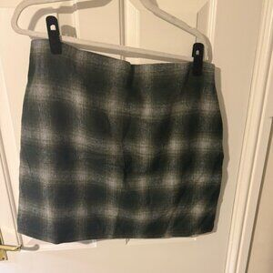 Primark Green and White Plaid Mini Skirt